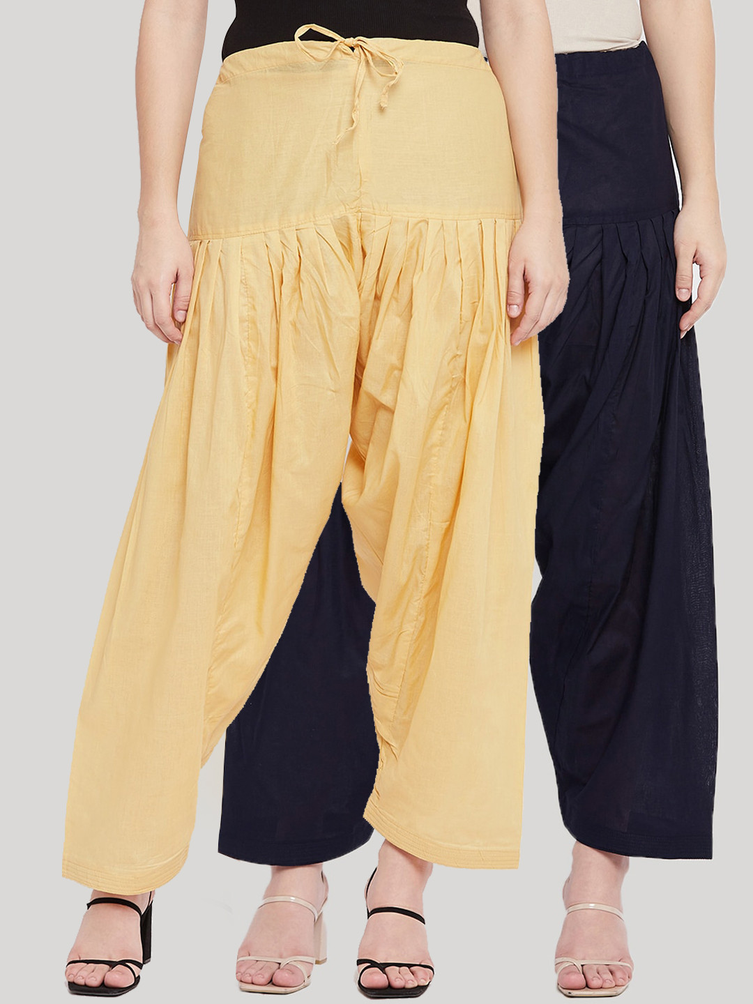 Clora Creation Women Pack Of 2 Solid Pure Cotton Salwars 100% Cotton
