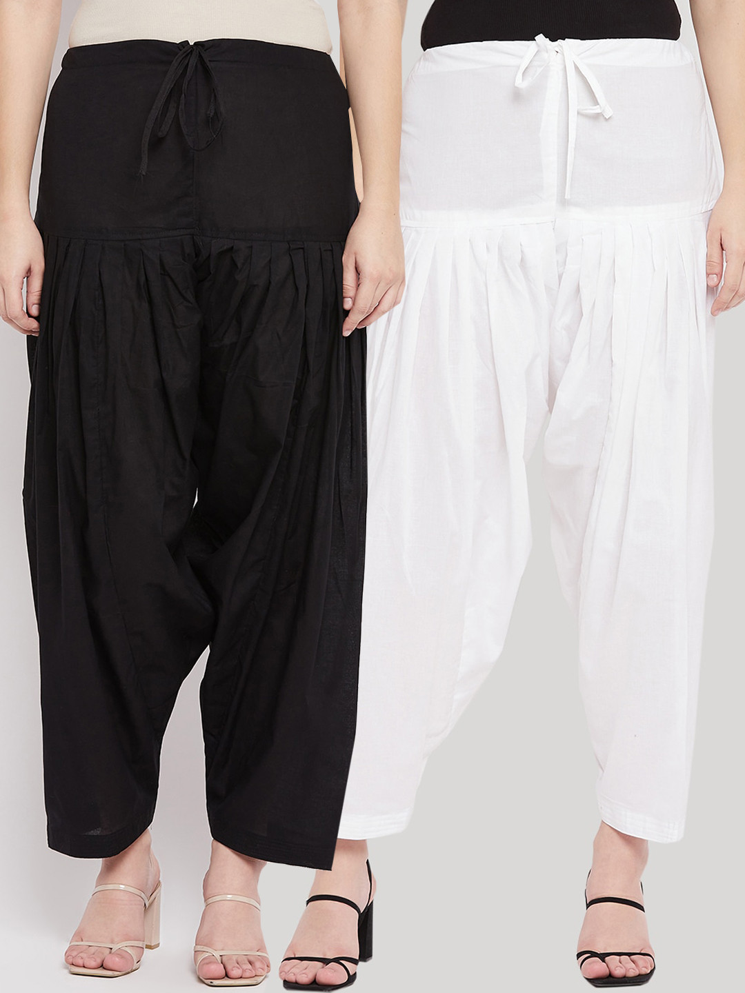Clora Creation Women Pack Of 2 Solid Pure Cotton Salwars 100% Cotton