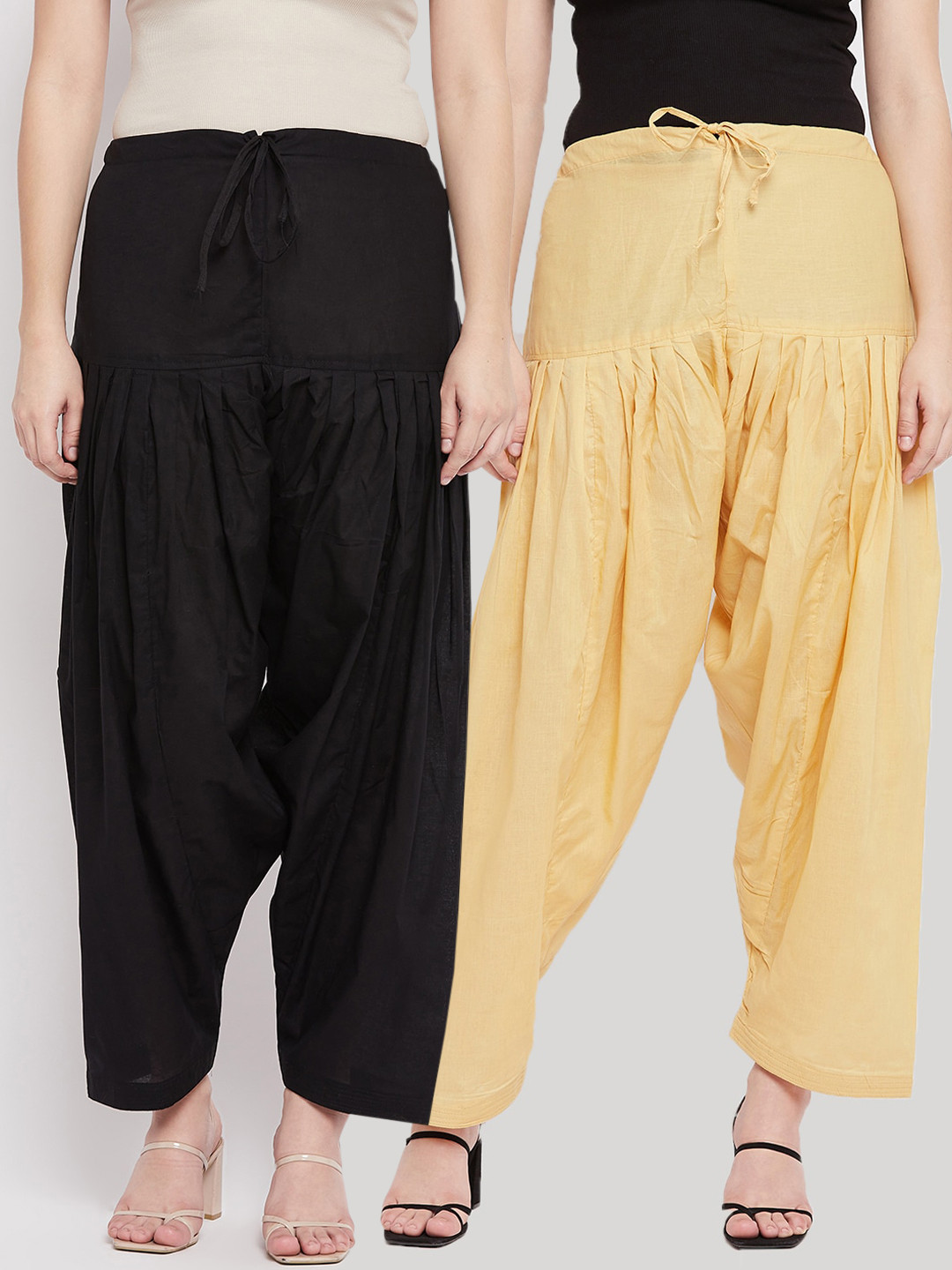 Clora Creation Women Pack Of 2 Solid Pure Cotton Salwars