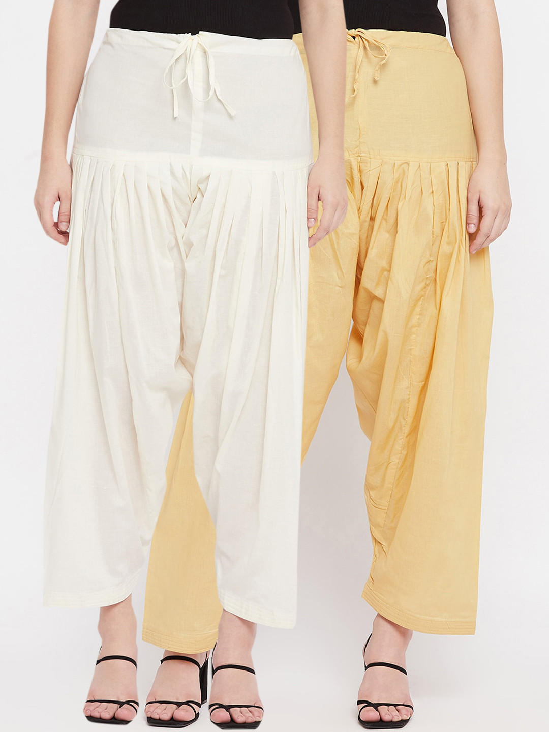 Clora Creation Women Pack Of 2 Solid Pure Cotton Salwars