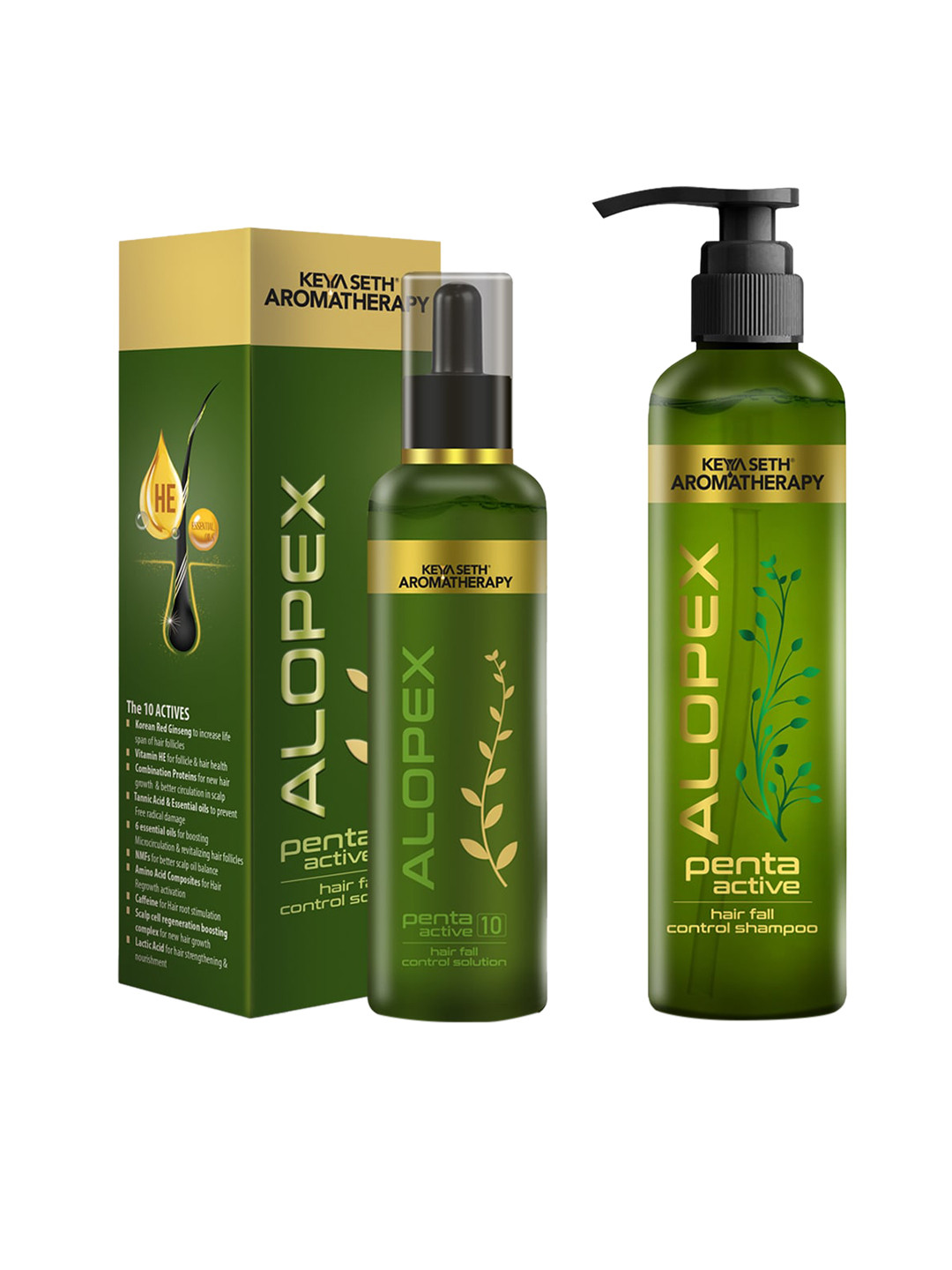 KEYA SETH AROMATHERAPY  Alopex Penta Active Hair Fall Control Treatment Kit - Hair Tonic & Shampoo