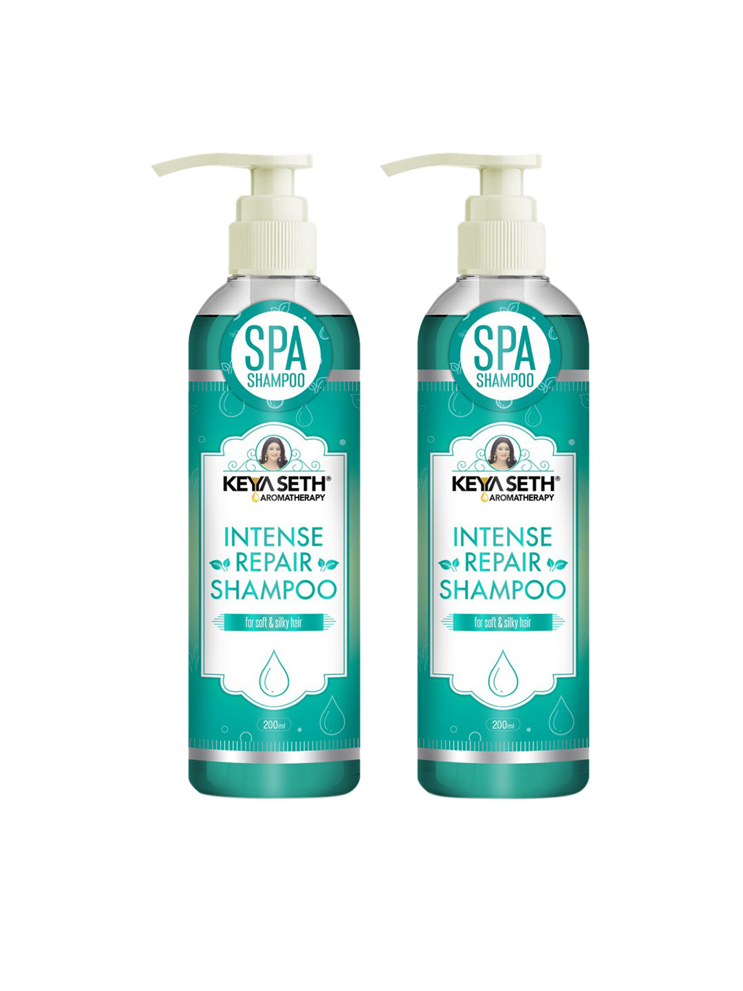 KEYA SETH AROMATHERAPY  Set Of 2 Intense Repair Spa Shampoos for Soft & Silk Hair - 200ml each