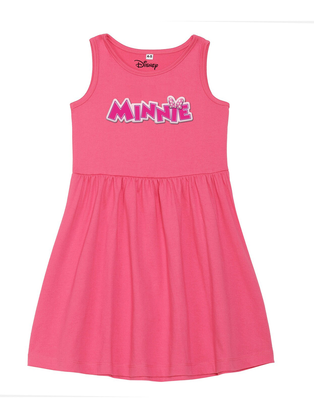 Disney by Wear Your Mind Girls Pink Minnie Print Dress