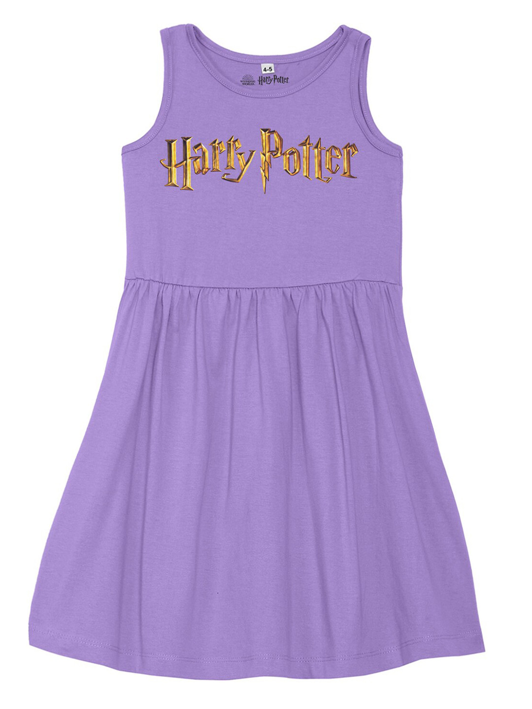 Harry Potter by Wear Your Mind Girls Purple Printed Cotton Dress