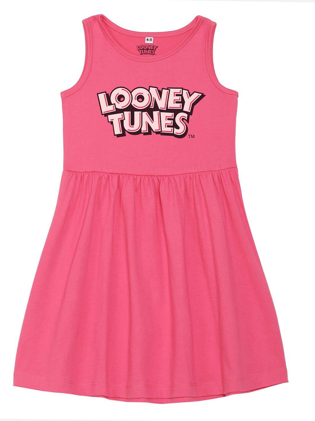 Looney Tunes by Wear Your Mind Girls Pink Printed A-Line Dress