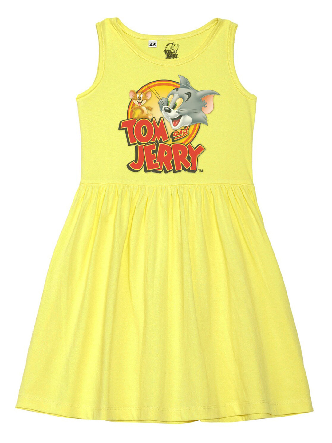 Tom & Jerry by Wear Your Mind Yellow & Red Pure Cotton Dress