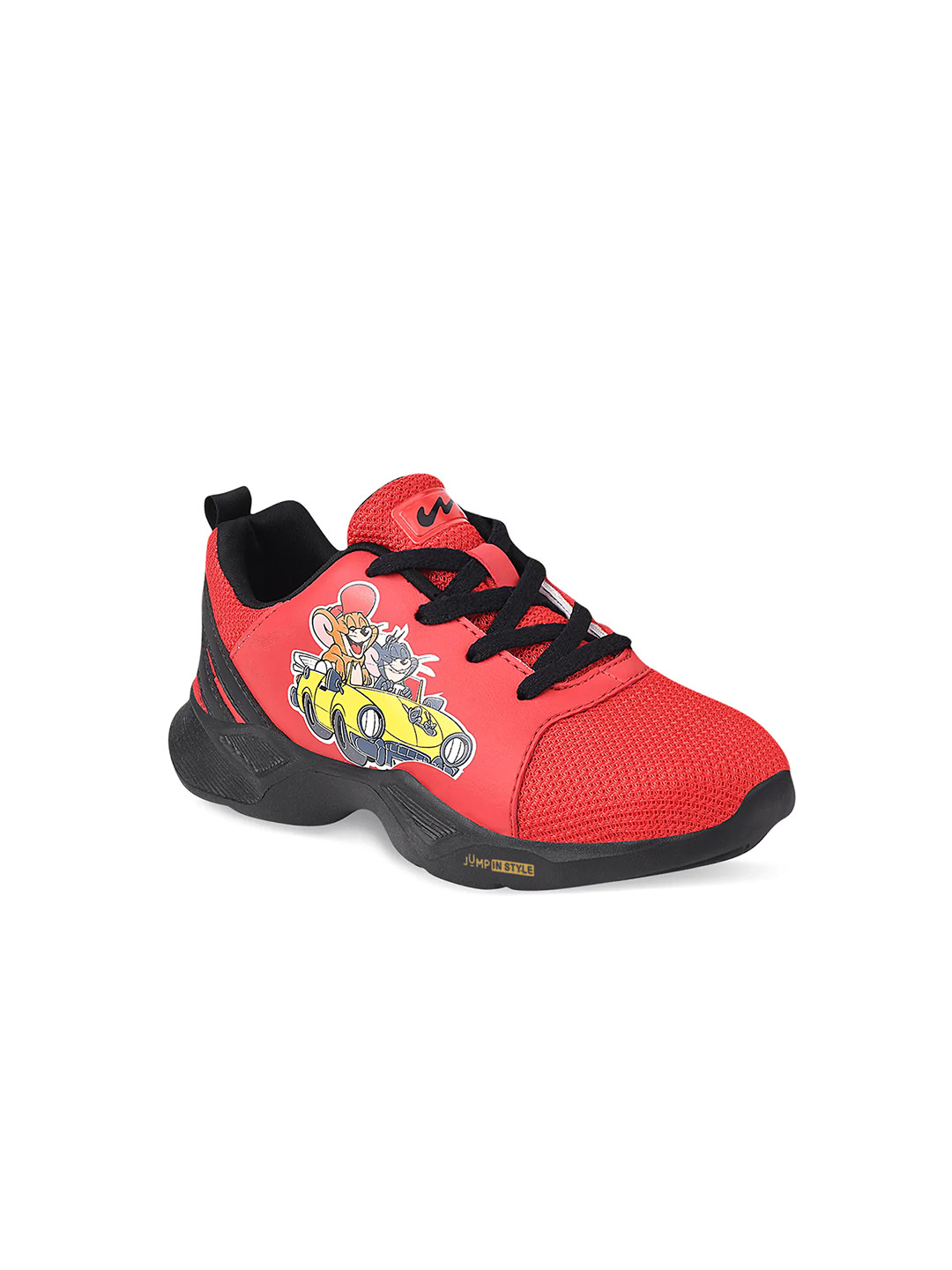 Campus Kids Red Tom & Jerry Printed Mesh Running Shoes