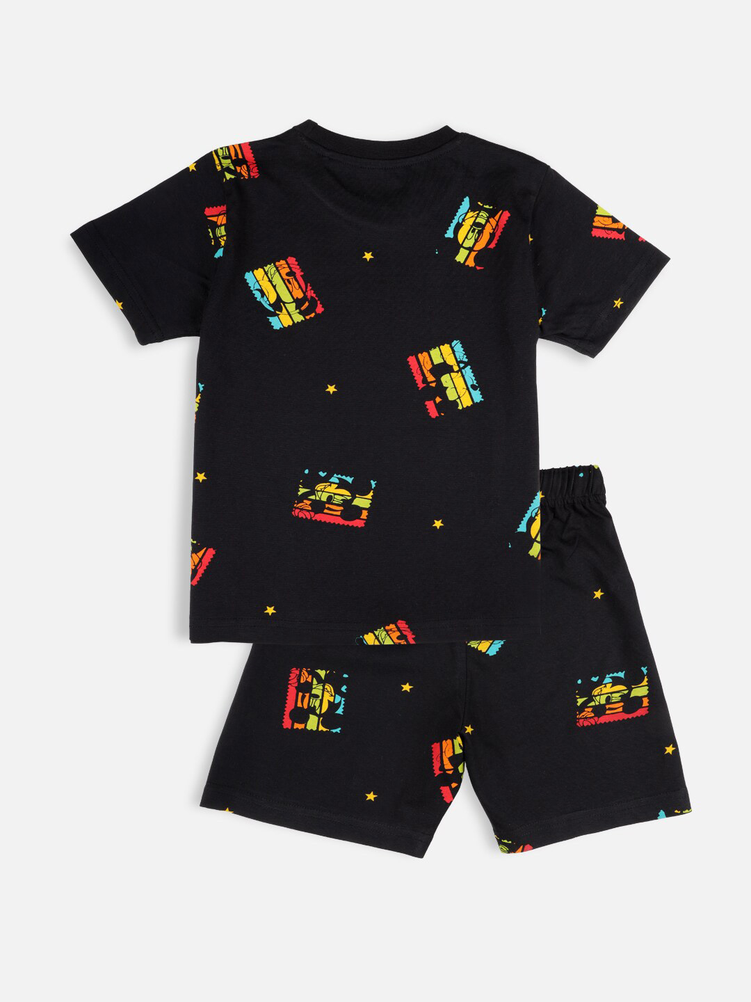 Nap Chief Kids Unisex Mickey Mouse Printed Relaxed Fit Pure Cotton T-Shirt & Shorts