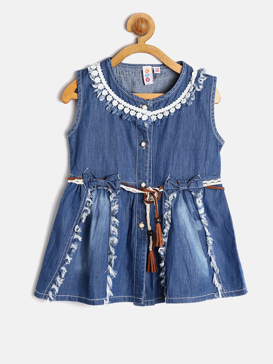 Kids On Board Blue A-Line Denim Dress