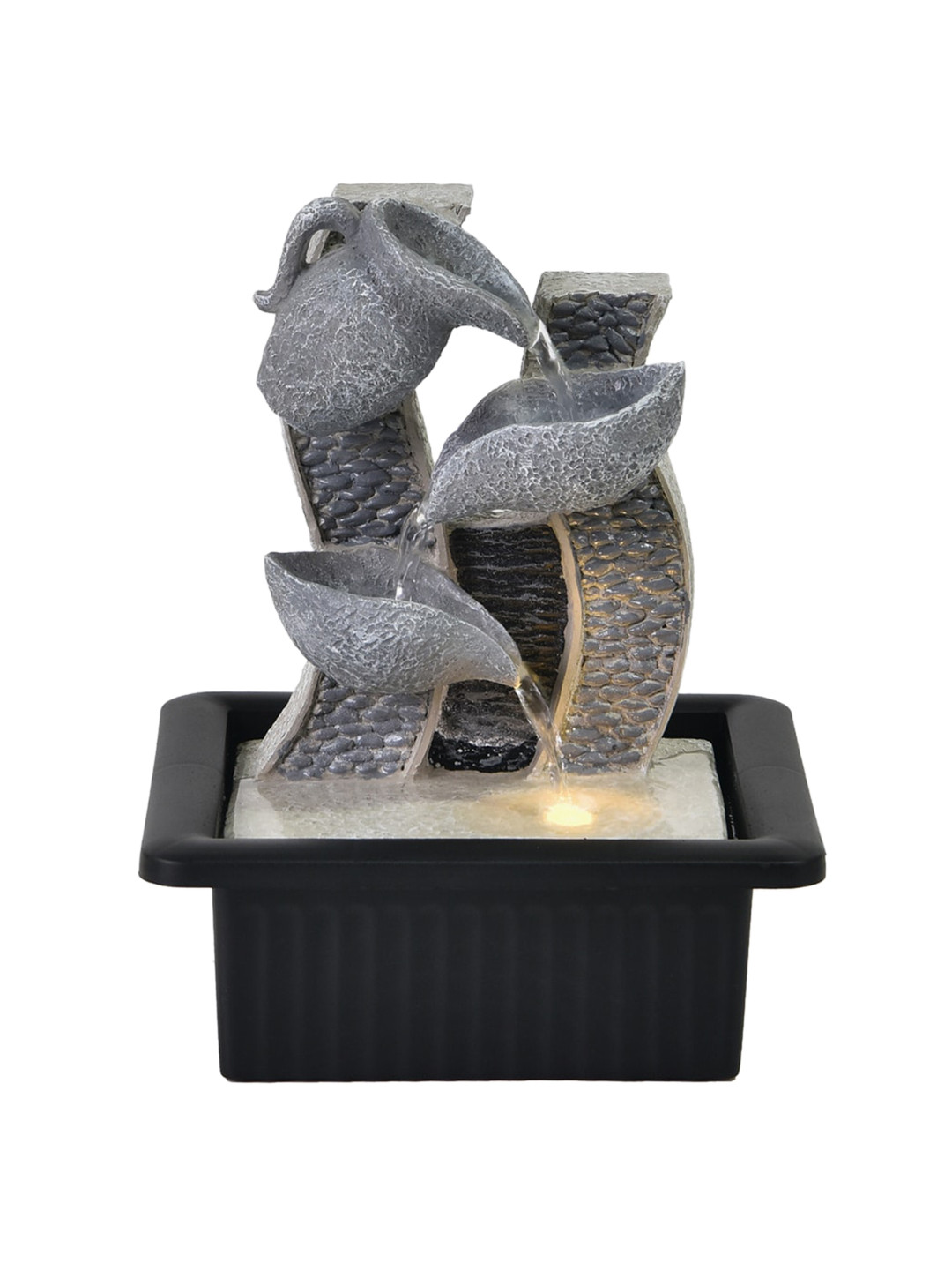 Home Centre Black Solid Polyresin Fountain