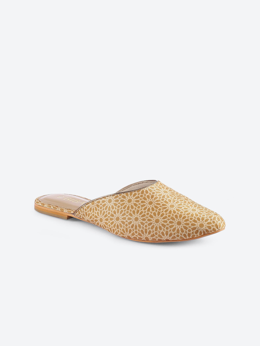 Biba Women Yellow Printed Ethnic Mules