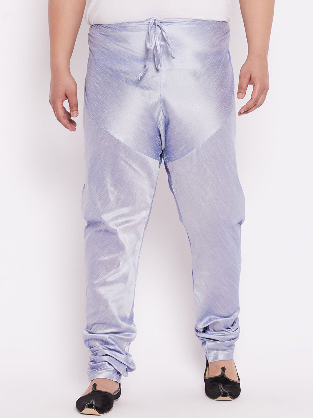 VASTRAMAY Men Plus Size Lavender Silk Blend Slim Fit Churidar