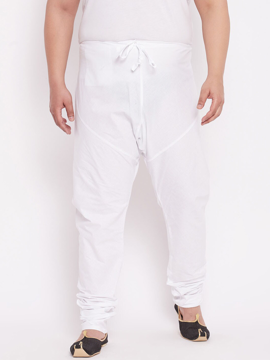 VASTRAMAY Men White Plus Size Cotton Churidar