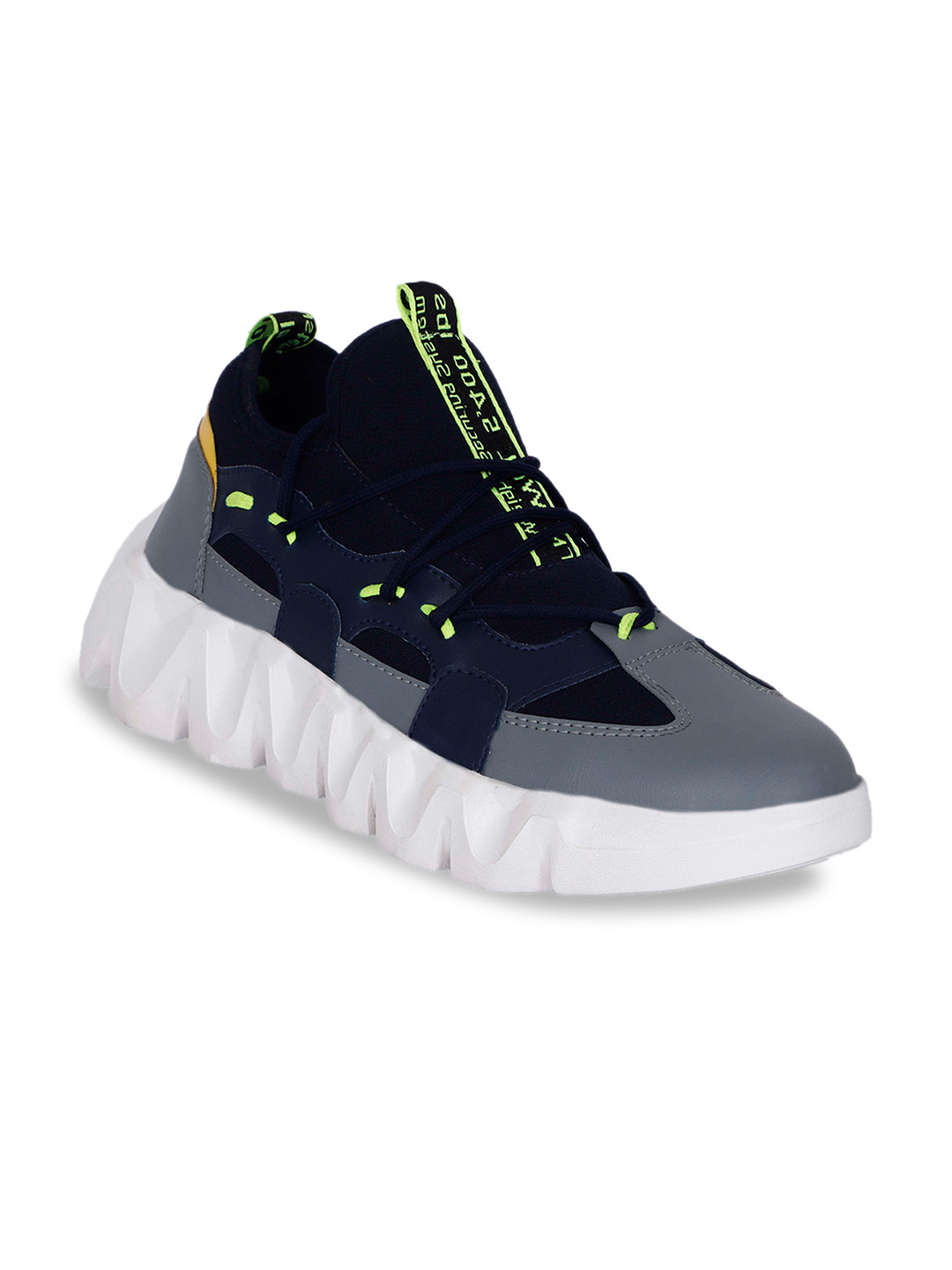 WIN9 Men Navy Blue Mesh Walking Non-Marking Shoes