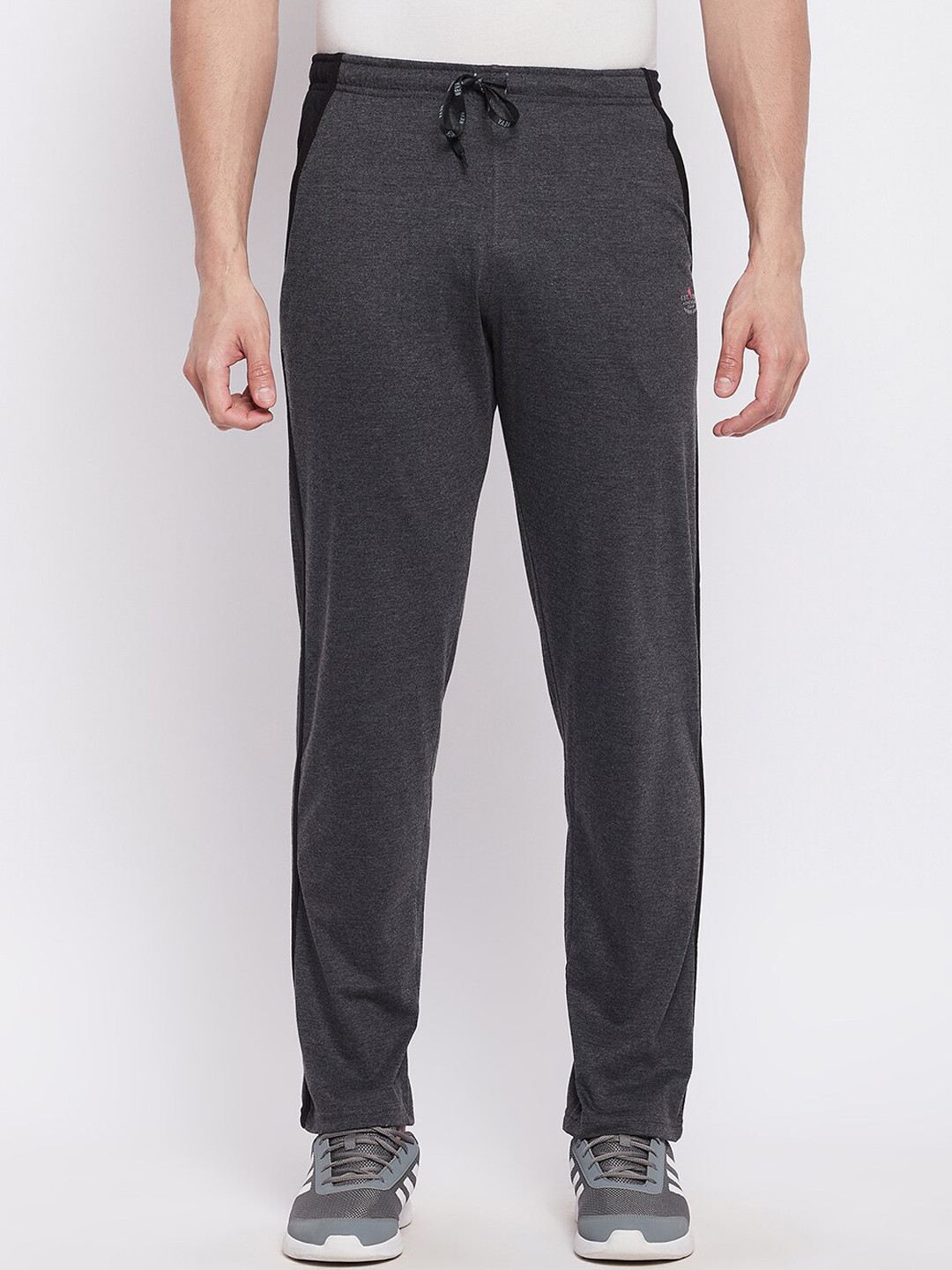 NEVA Men Grey Solid Cotton Track Pants