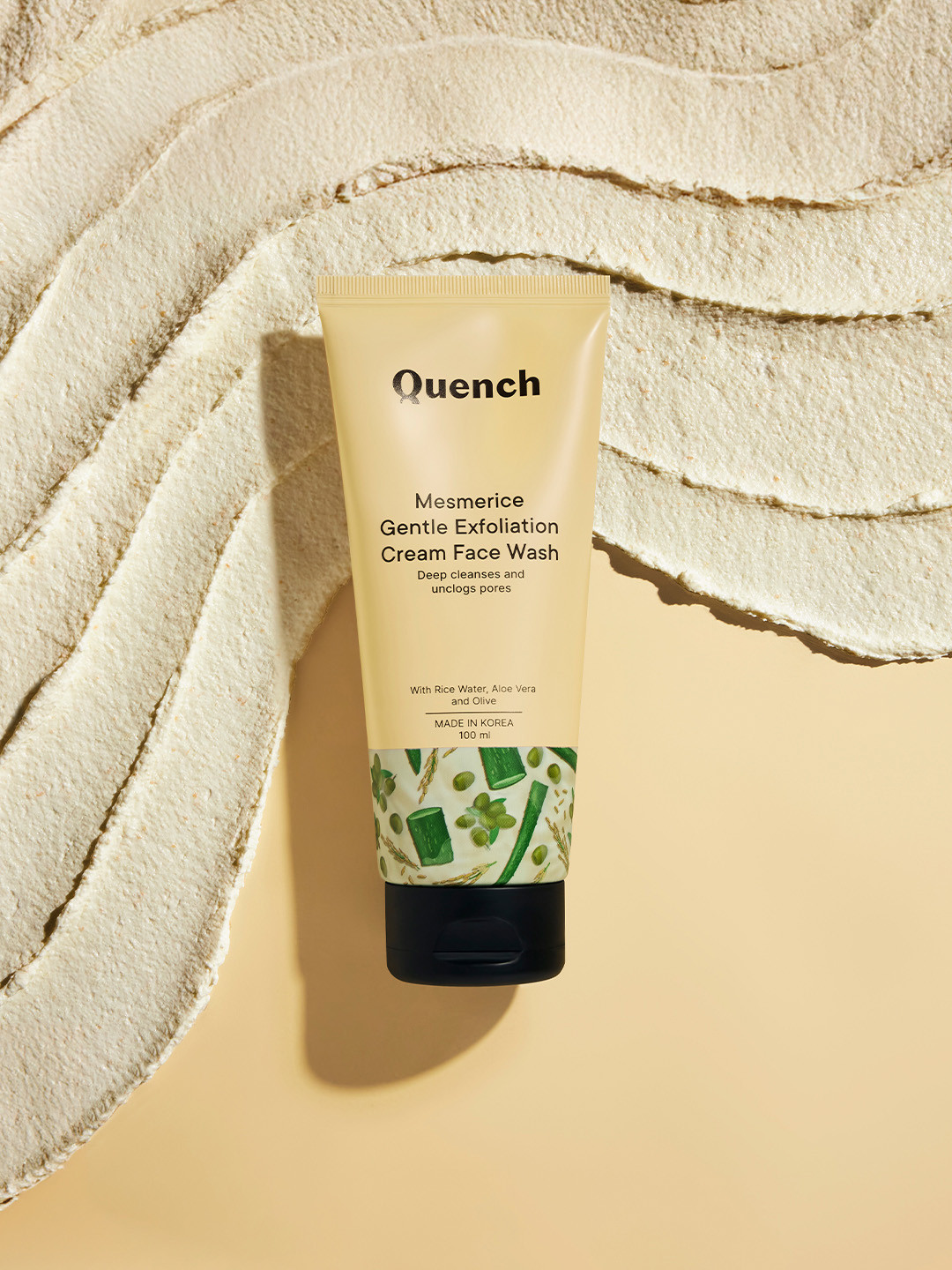 Quench Rice Water Gentle Exfoliation Cream Face Wash for Hydrated & Glowing Skin - 100 ml