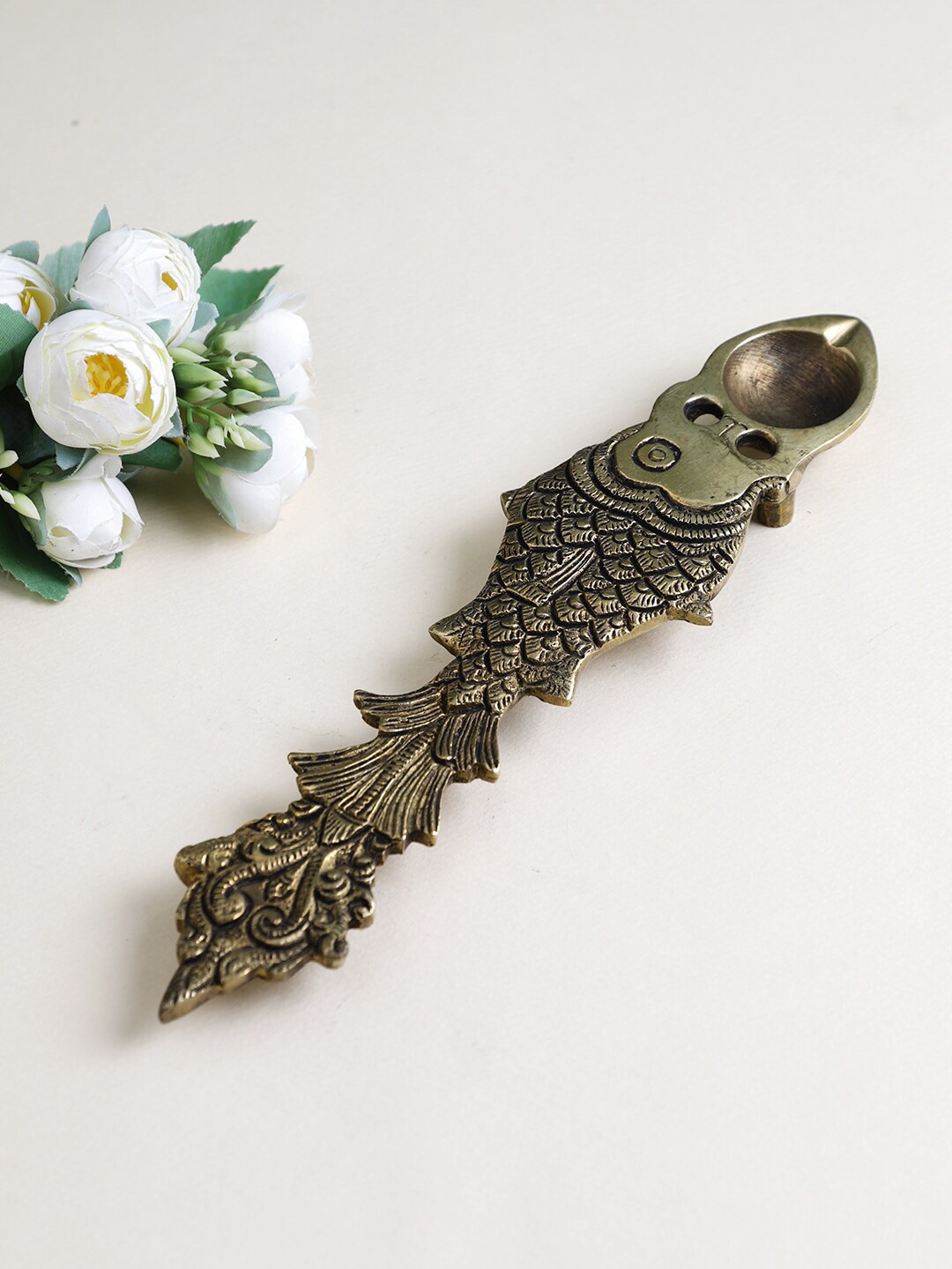 Imli Street Gold-Toned Brass Pooja Aarti Spoon