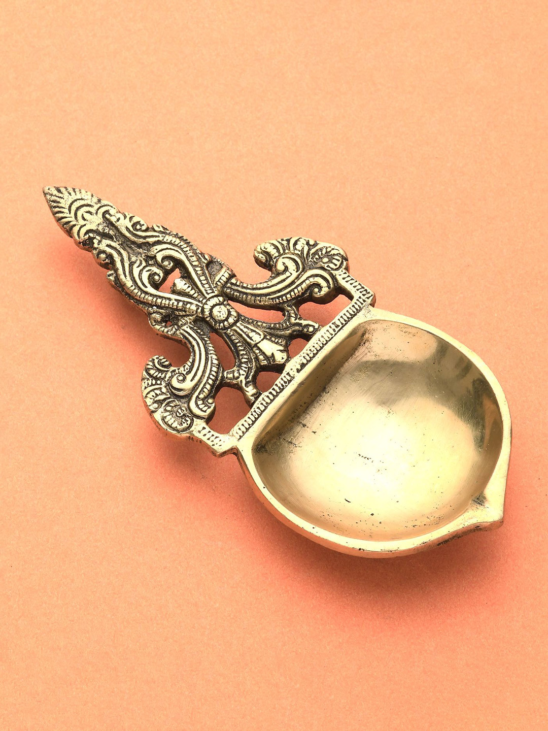 Imli Street Gold-Toned Brass Pooja Aarti Spoon Diya