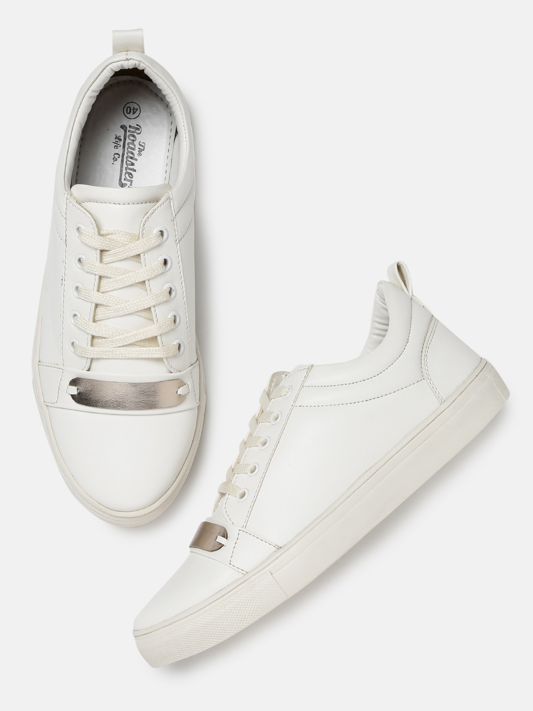 roadster women white sneakers