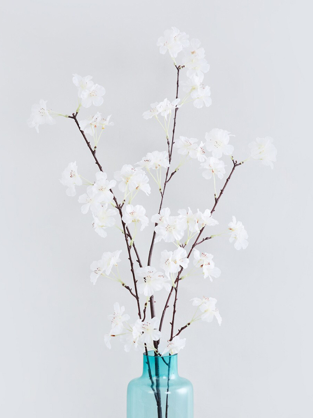 Home Centre Botanical Flower White Plastic Natural Living Room Small Showpiece - 40.9 Inches