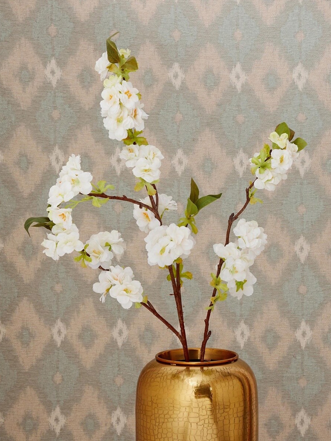 Home Centre White Single Piece Artificial Cherry Blossom