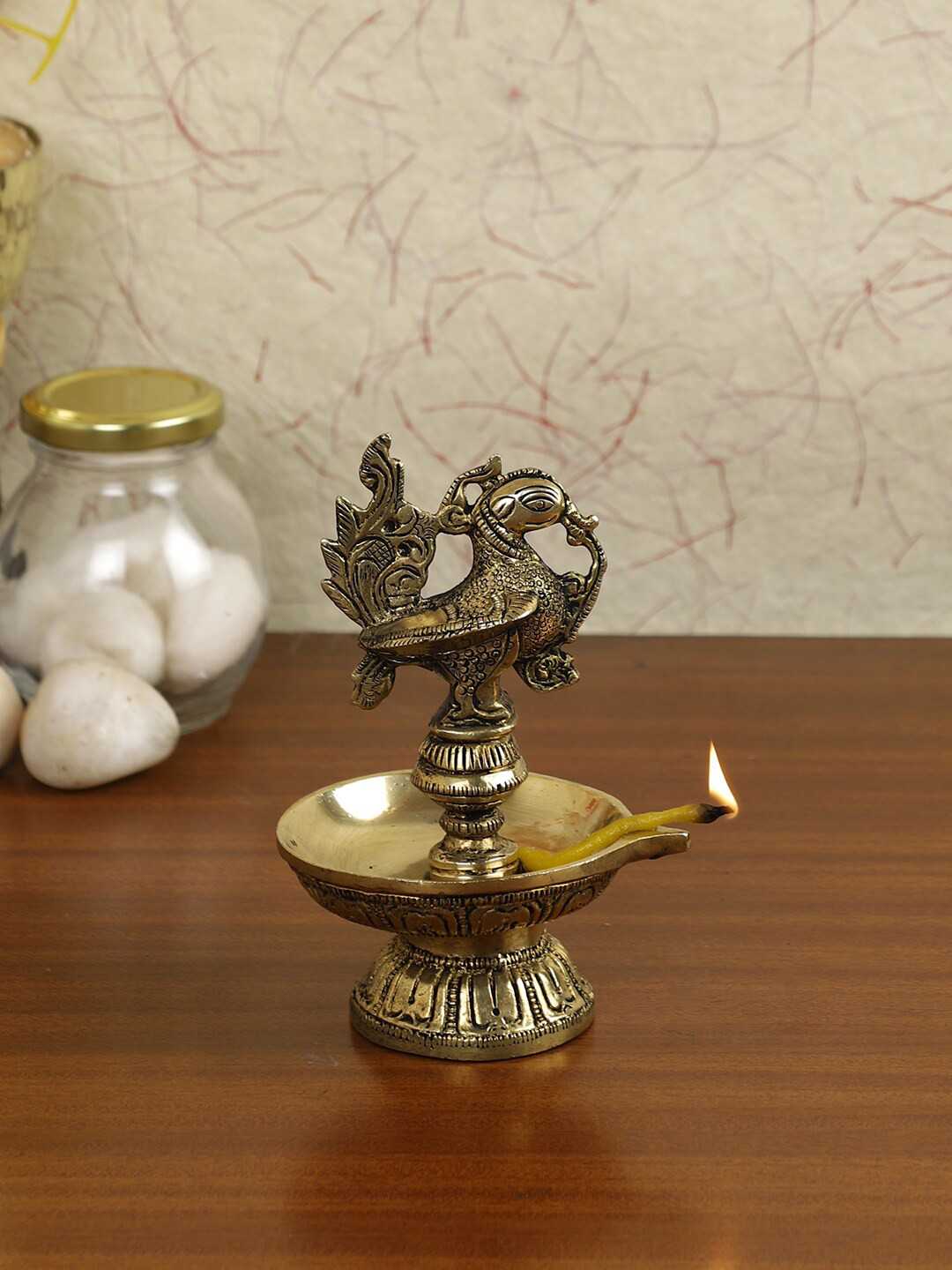 Imli Street Gold-Toned Brass Bird Lamp Diya