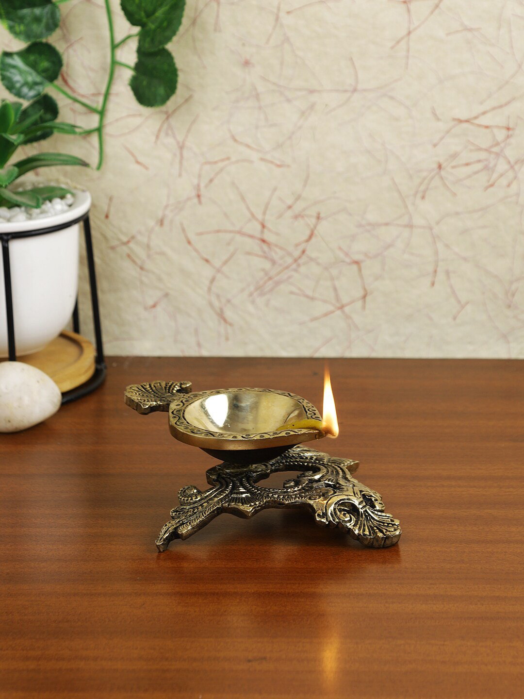 Imli Street Gold Toned Brass Fancy Diya