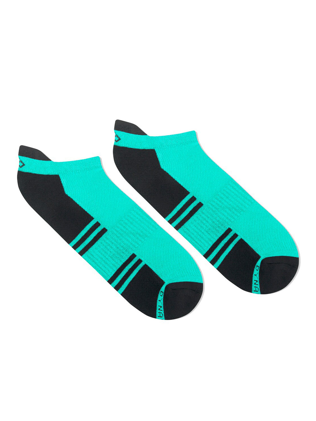 Dynamocks Men Sea Green & Black Colourblocked Bamboo Ankle Length Socks