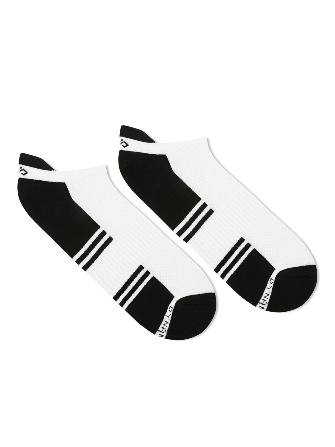 Dynamocks Men Black & White Colourblocked Bamboo Ankle-Length Socks