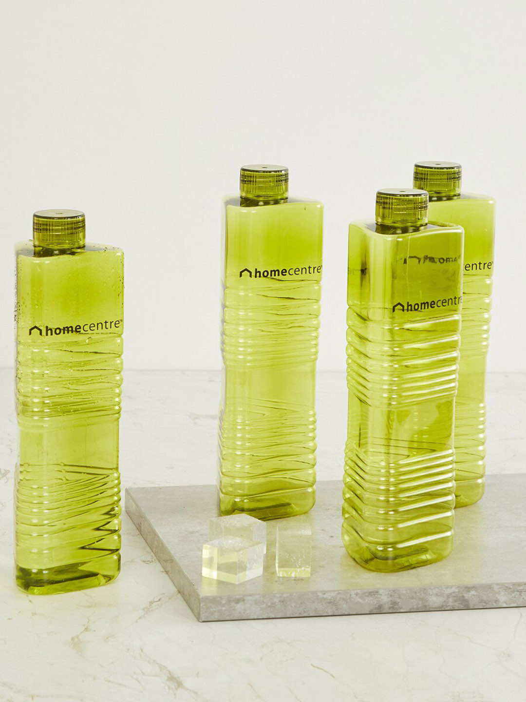 Home Centre Corsica Green Brand Logo Plastic Airtight 4 Piece Water Bottle - 1L