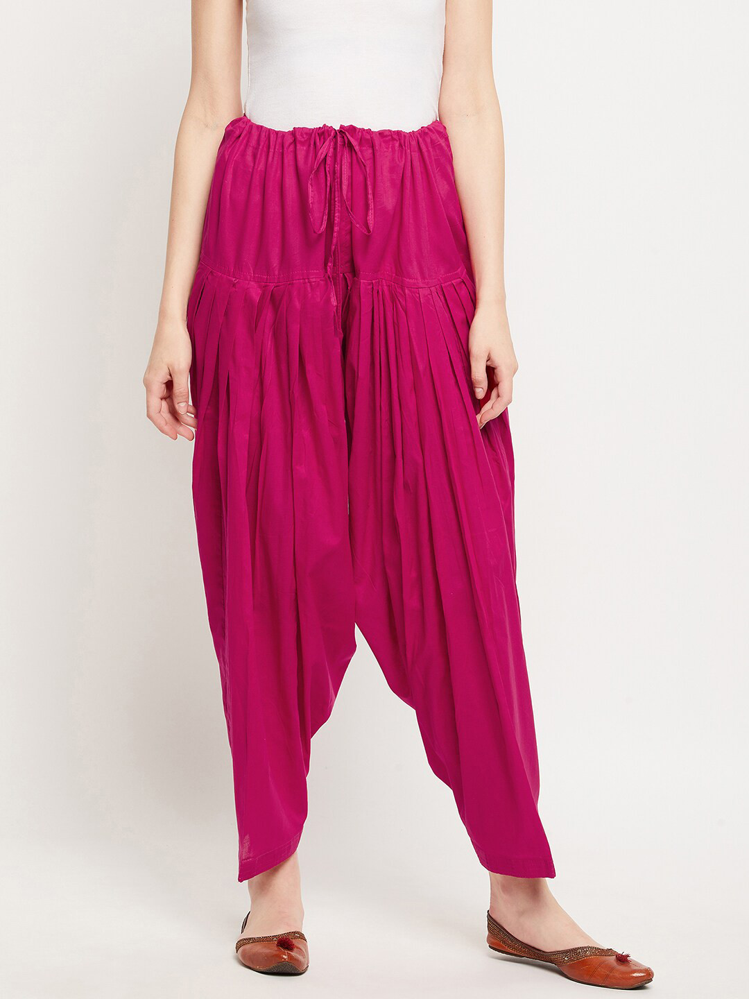 Clora Creation Women Magenta Solid Pure Cotton Salwar
