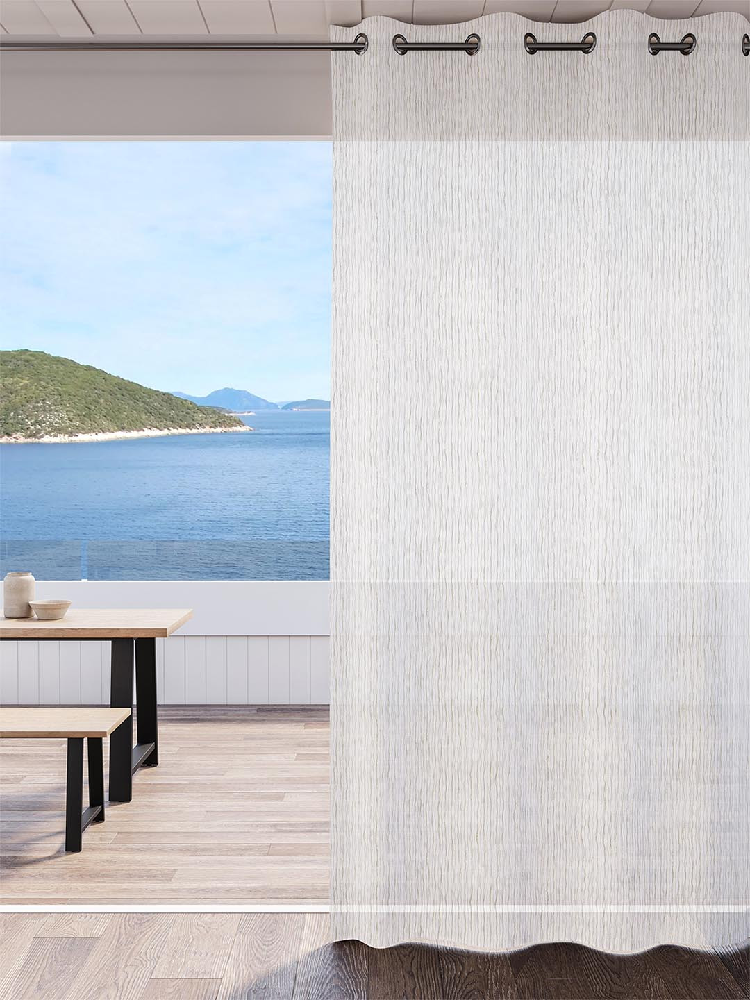 DDecor White Sheer Door Curtain Pack Of 1