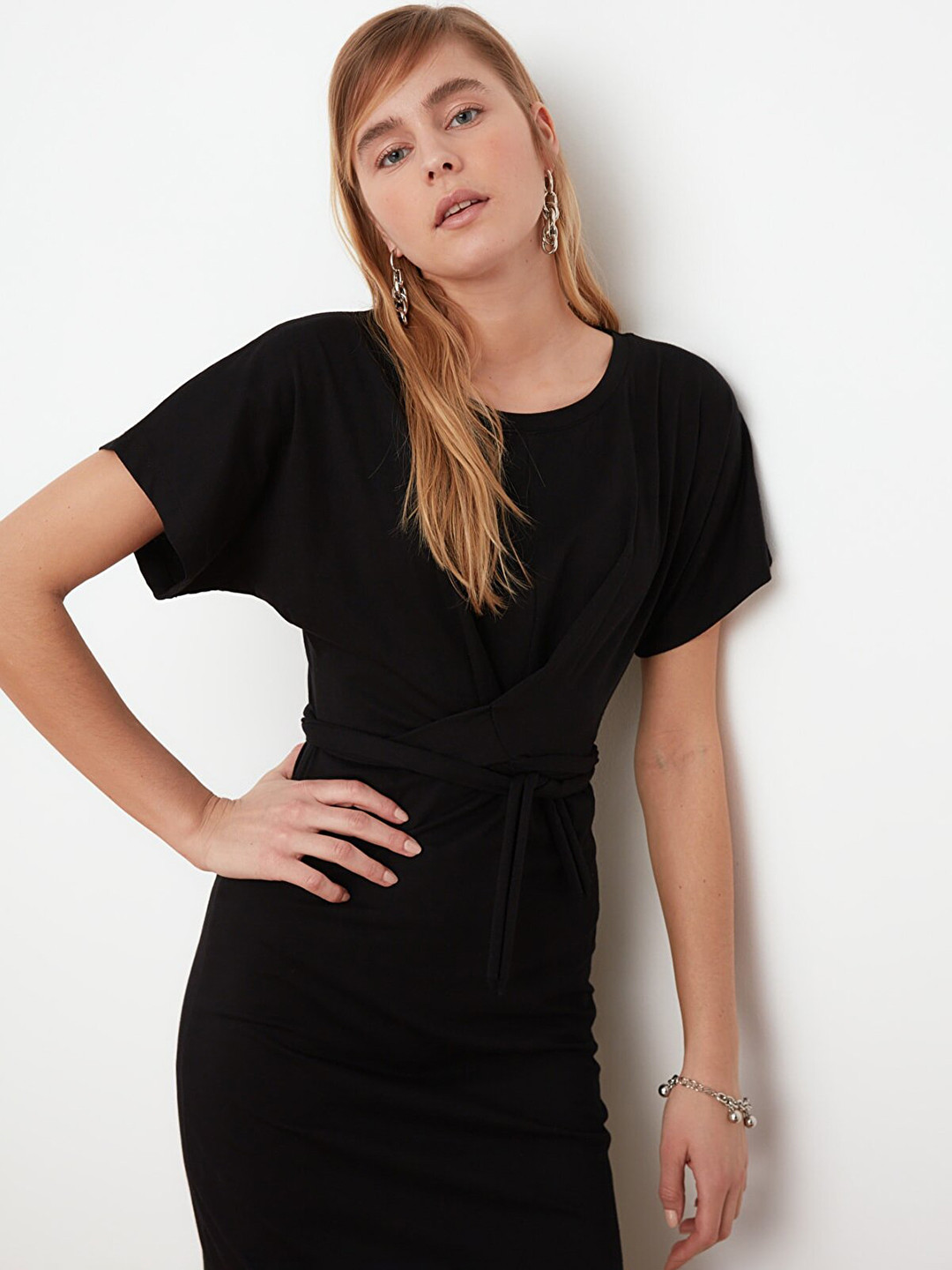 Trendyol Belted Sheath Midi Dress