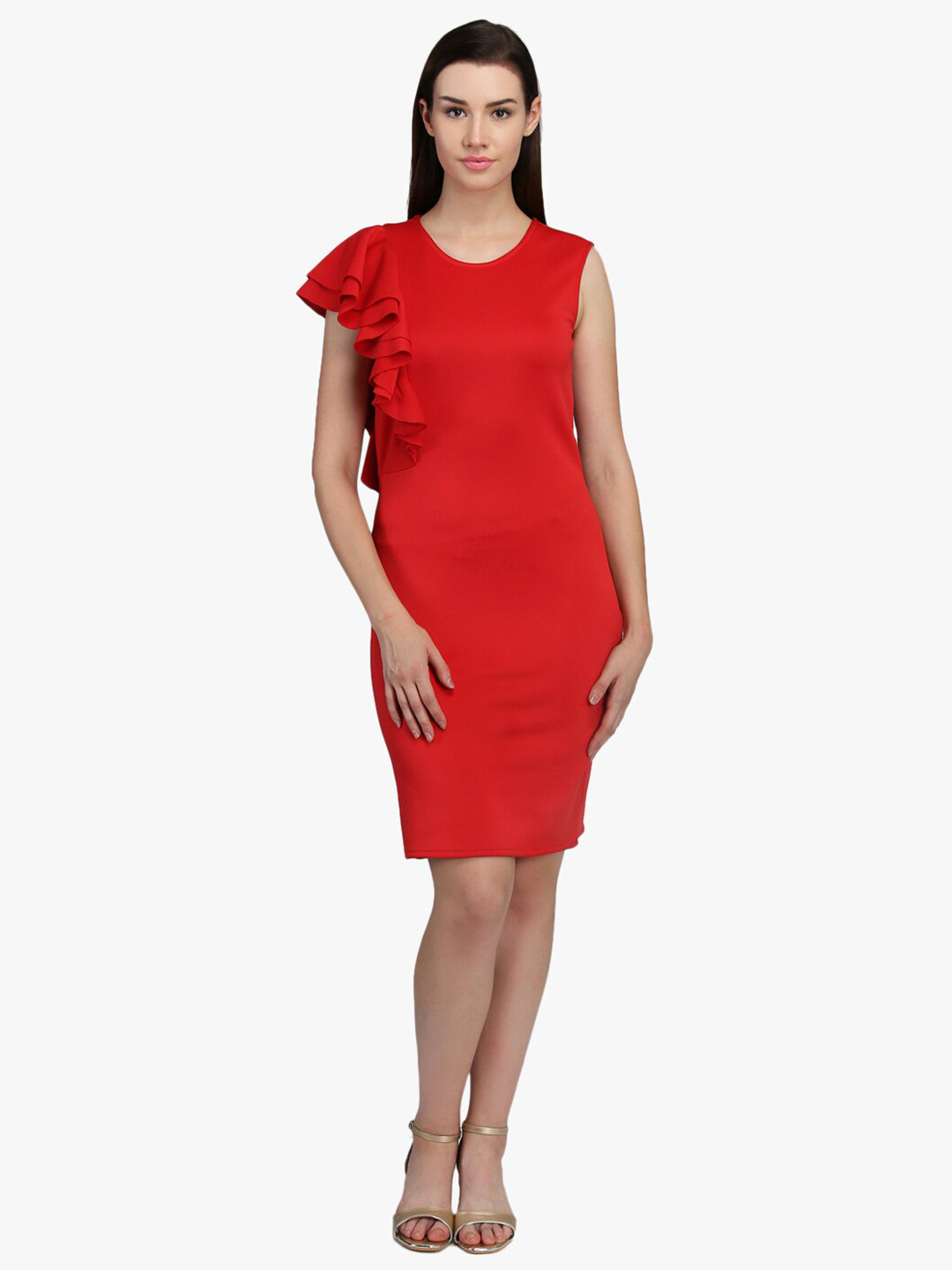 DODO & MOA Women Red Party Sheath Dress