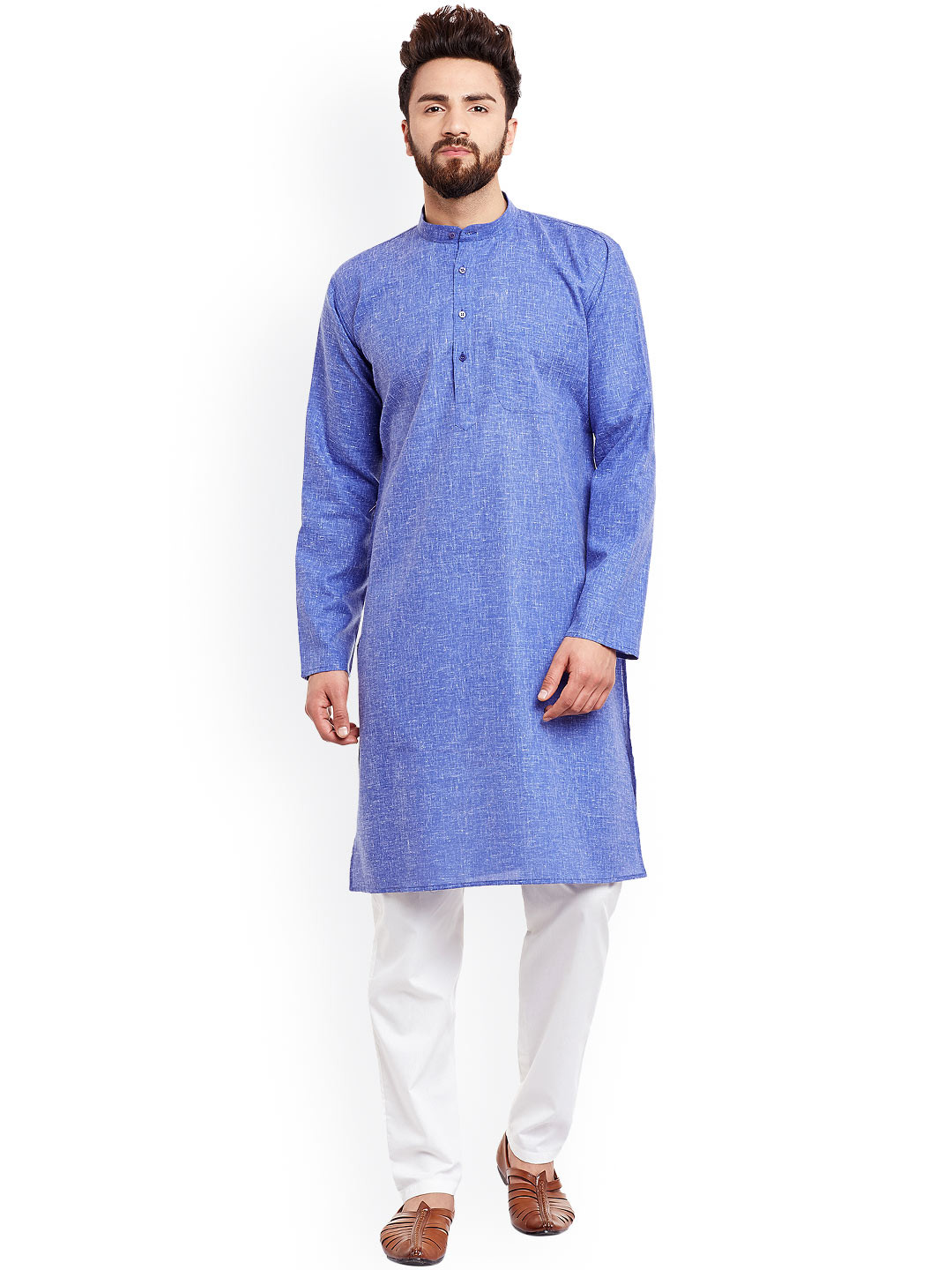 SOJANYA Blue & White Kurta Pyjama