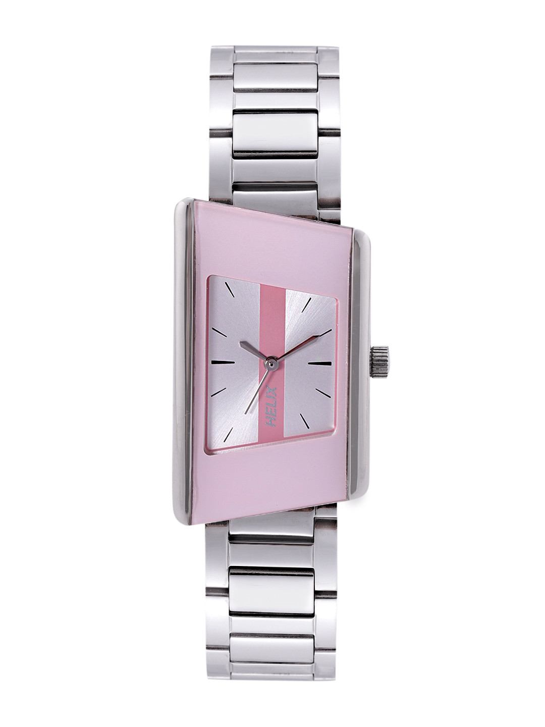 Helix By Timex Women Brass Dial & Stainless Steel Bracelet Style Straps Analogue Watch TW046HL03