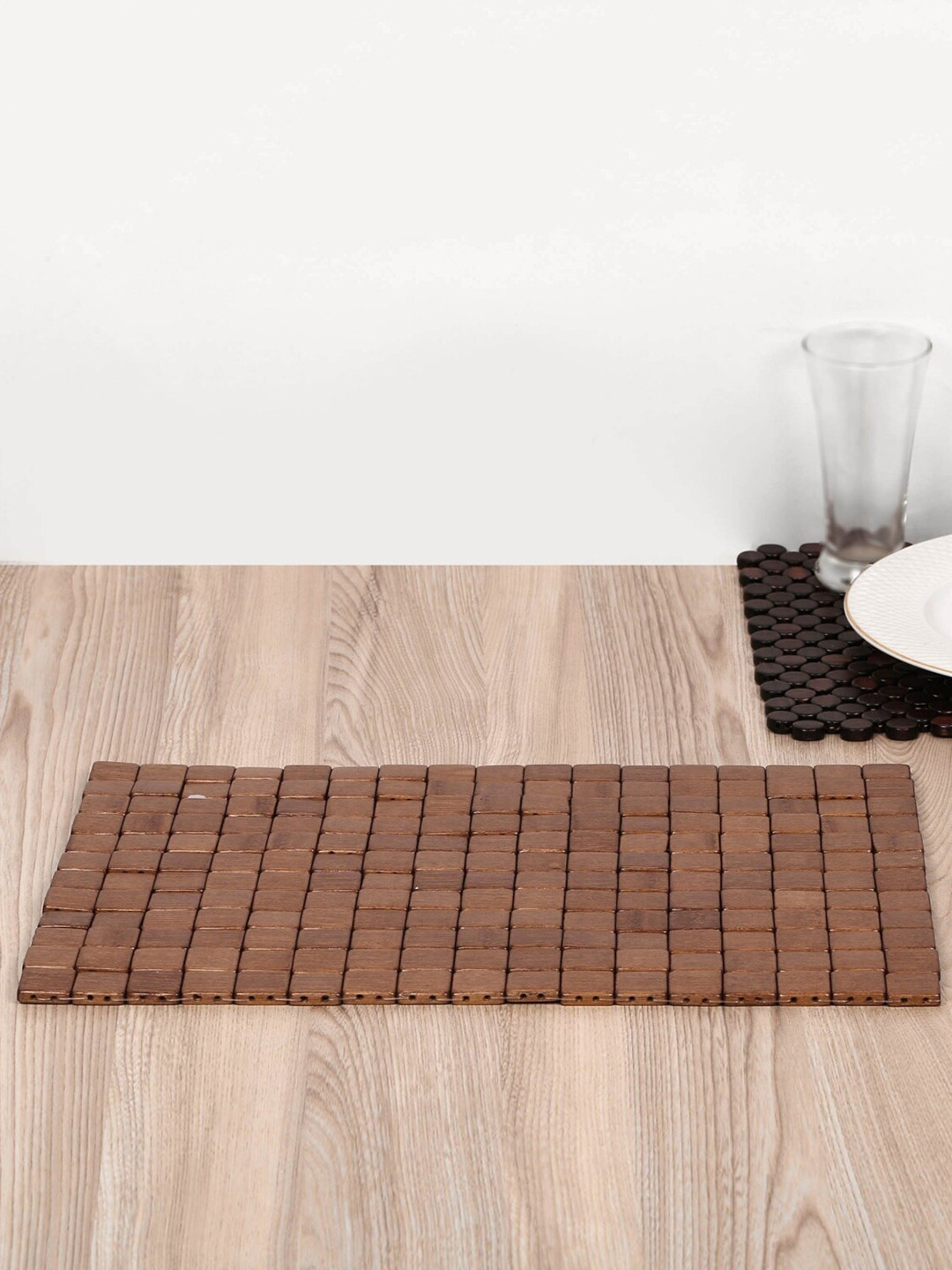 Home Centre  Brown Checked Table Placemats