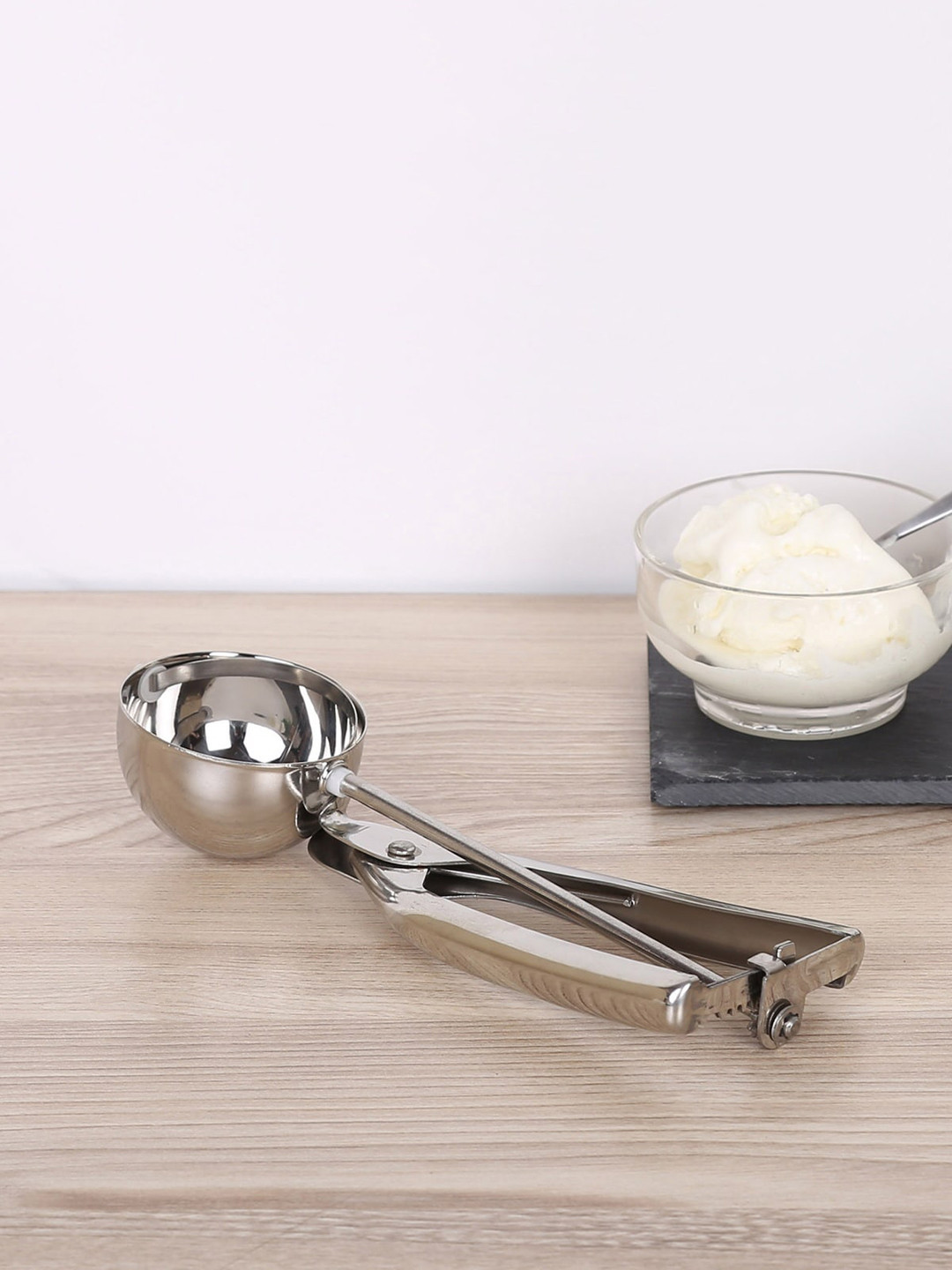 Home Centre Silver-Toned Solid Stainless Steel Ice Cream Scoop