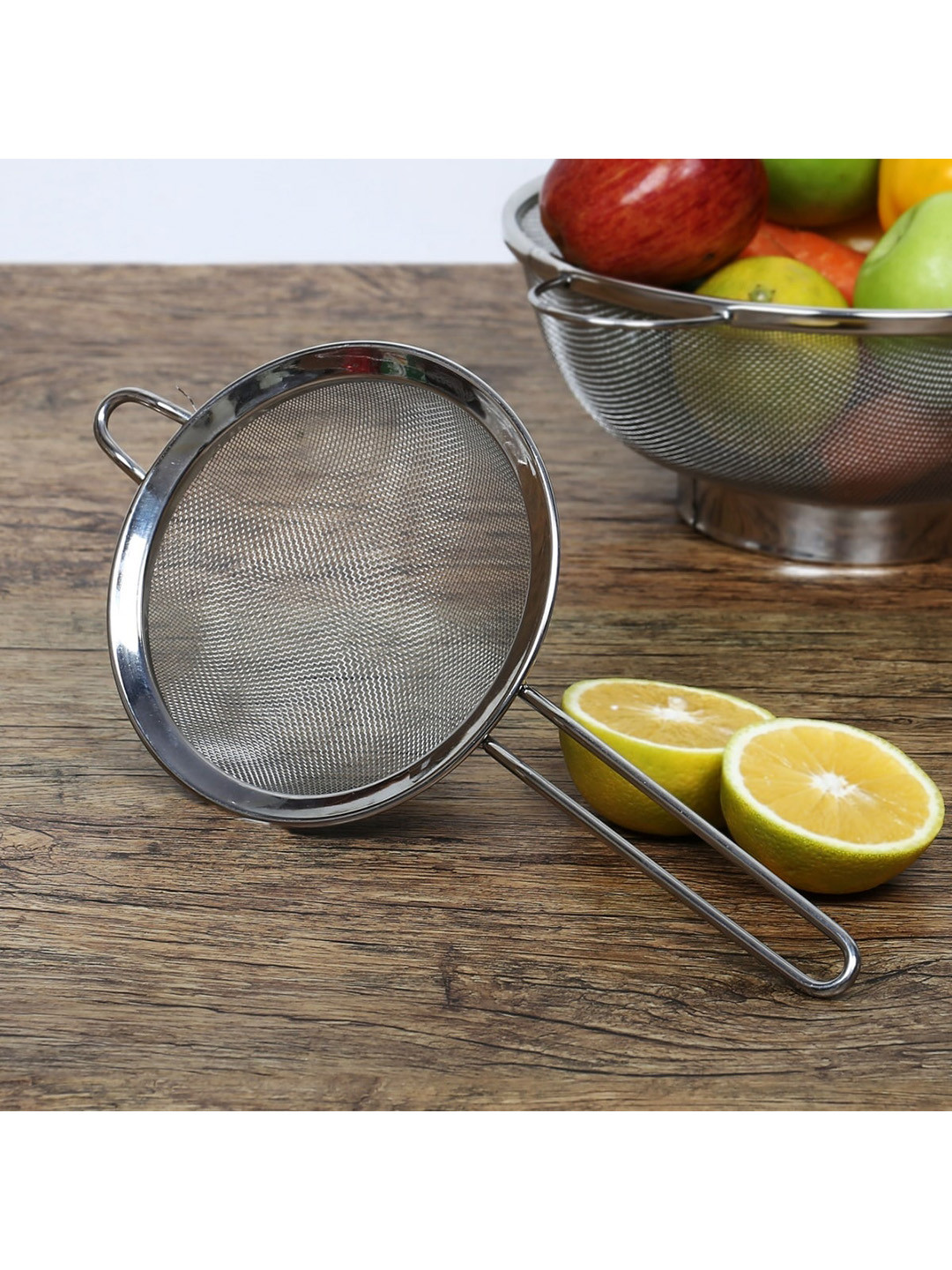 Home Centre Silver-Toned Solid Stainless Steel Ferrit Soup Strainer
