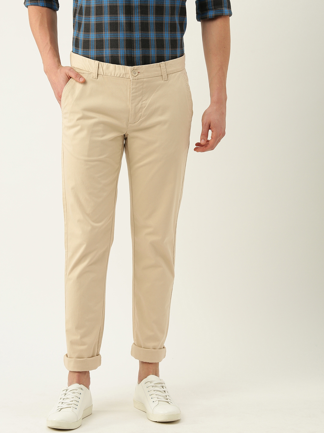 Buy United Colors Of Benetton Men Beige Slim Fit Casual Trousers  Trousers  for Men 1780597  Myntra