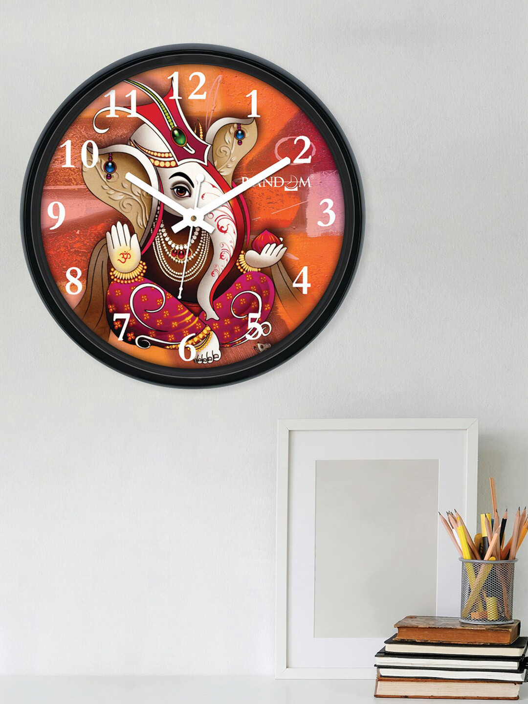 RANDOM Red & Pink Printed 30 CM Contemporary Analogue Wall Clock
