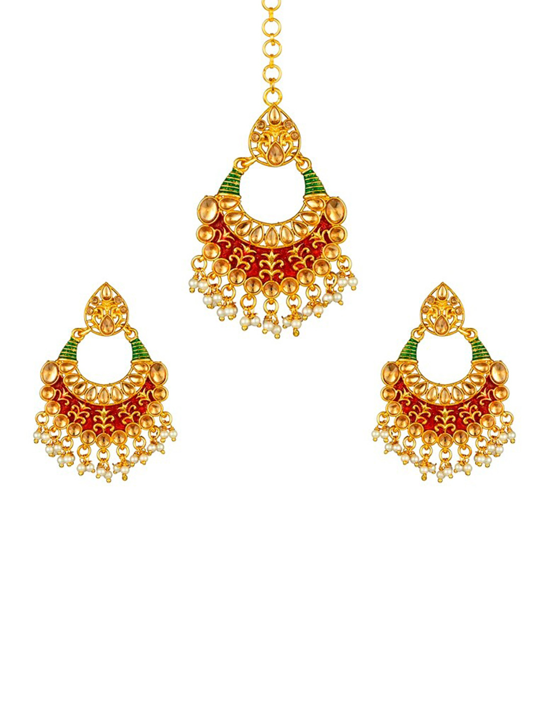 Kord Store Gold-Plated Kundan Studded Jewellery Set