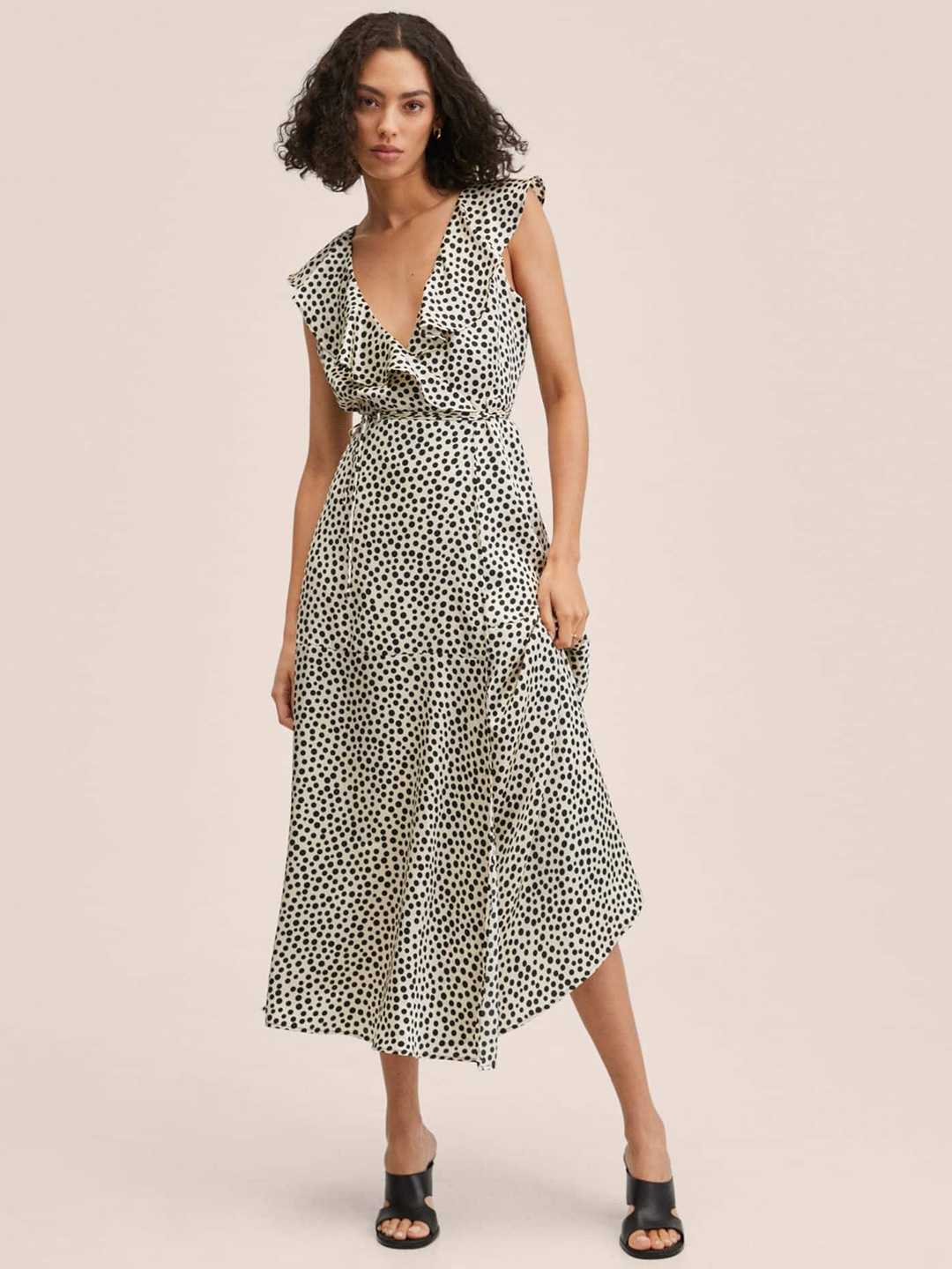 Mango polka dot midi dress online