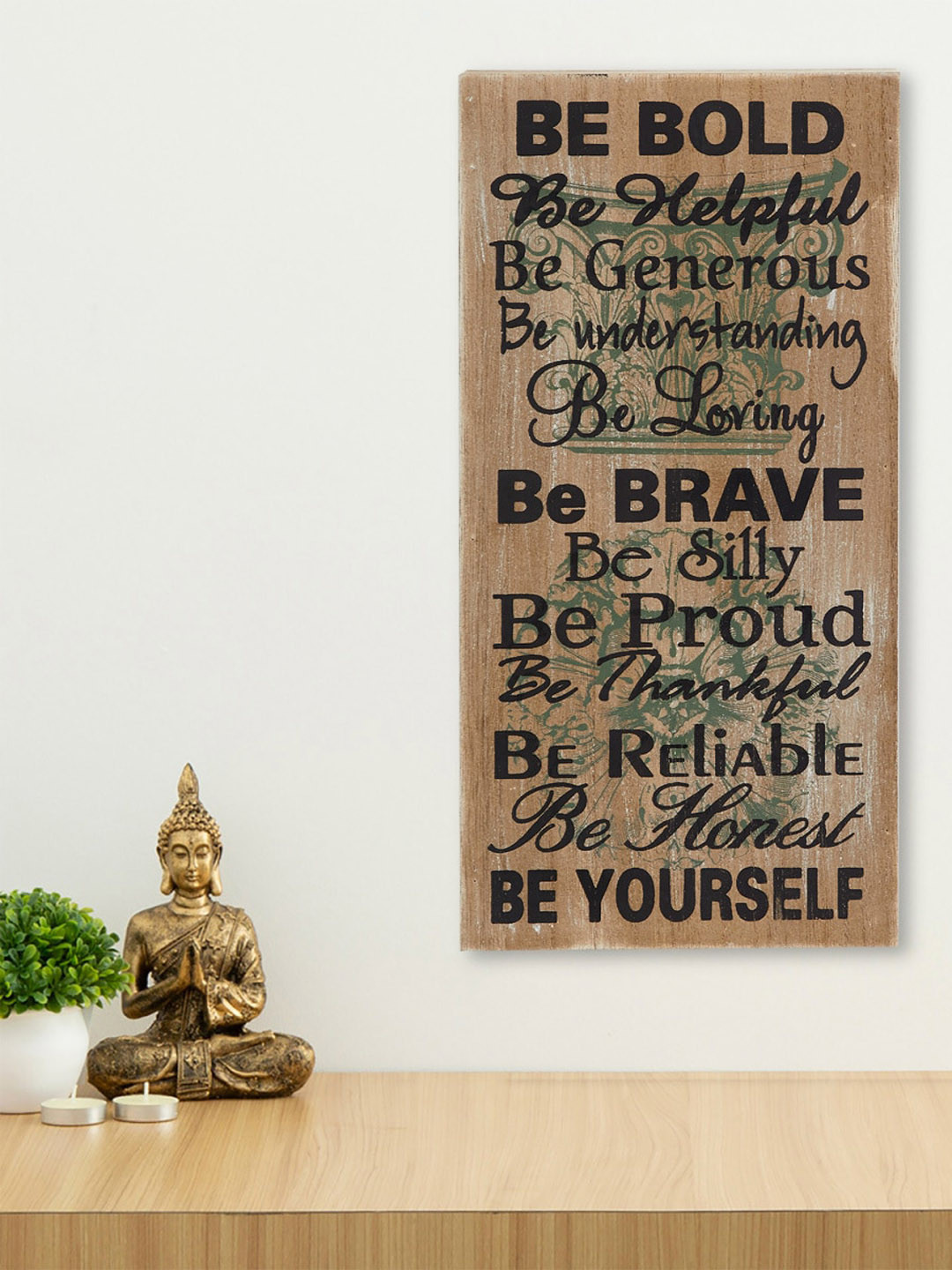 Home Centre Inspirational, Corsica MDF Matte Hanging Hall Signs and Plaques-7.9In