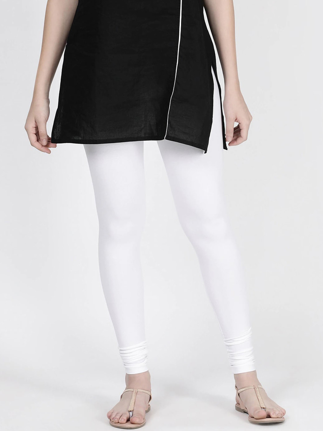 TWIN BIRDS Women White Churidar-Length Leggings