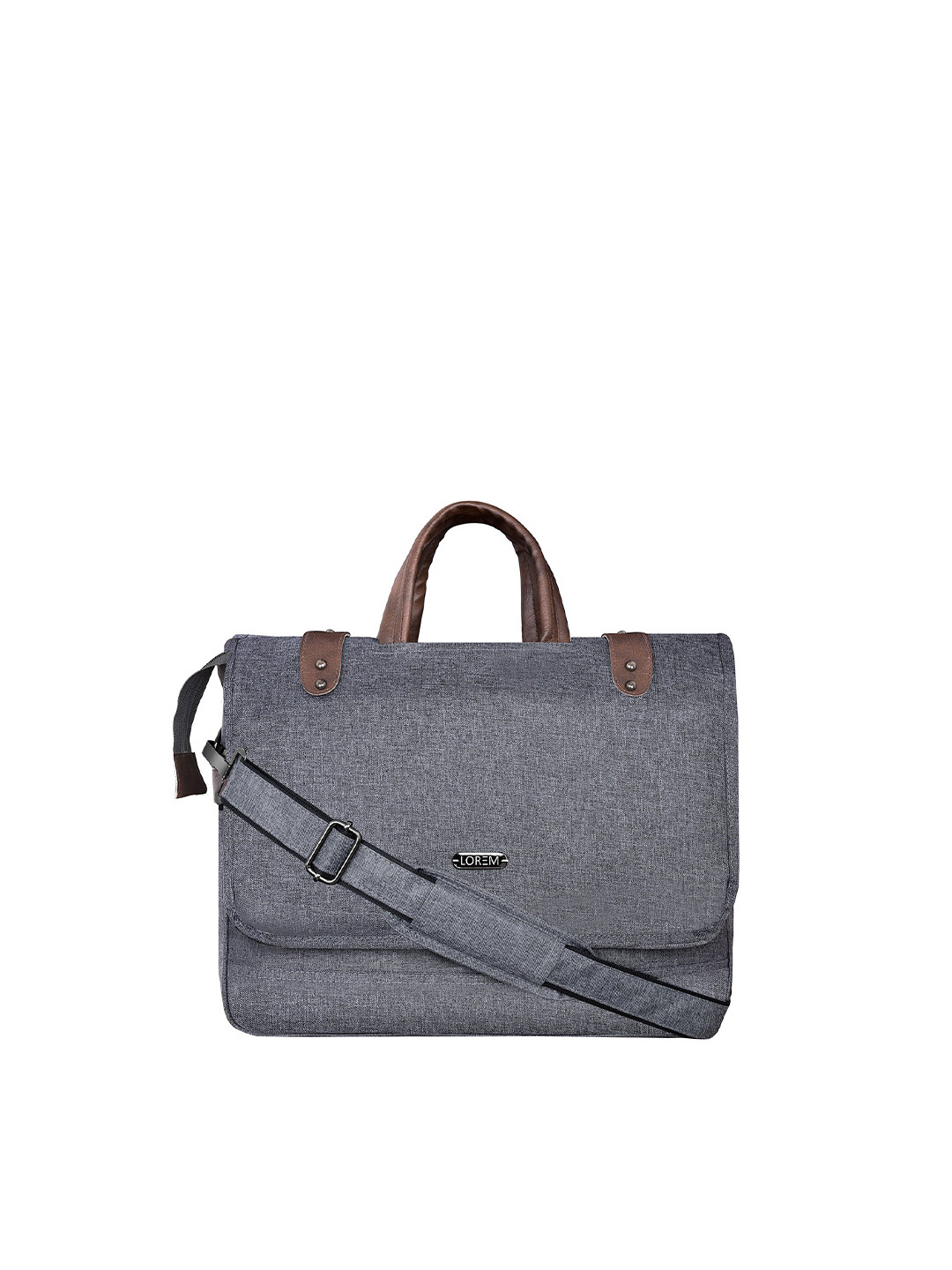 LOREM Unisex Grey Messenger Bag