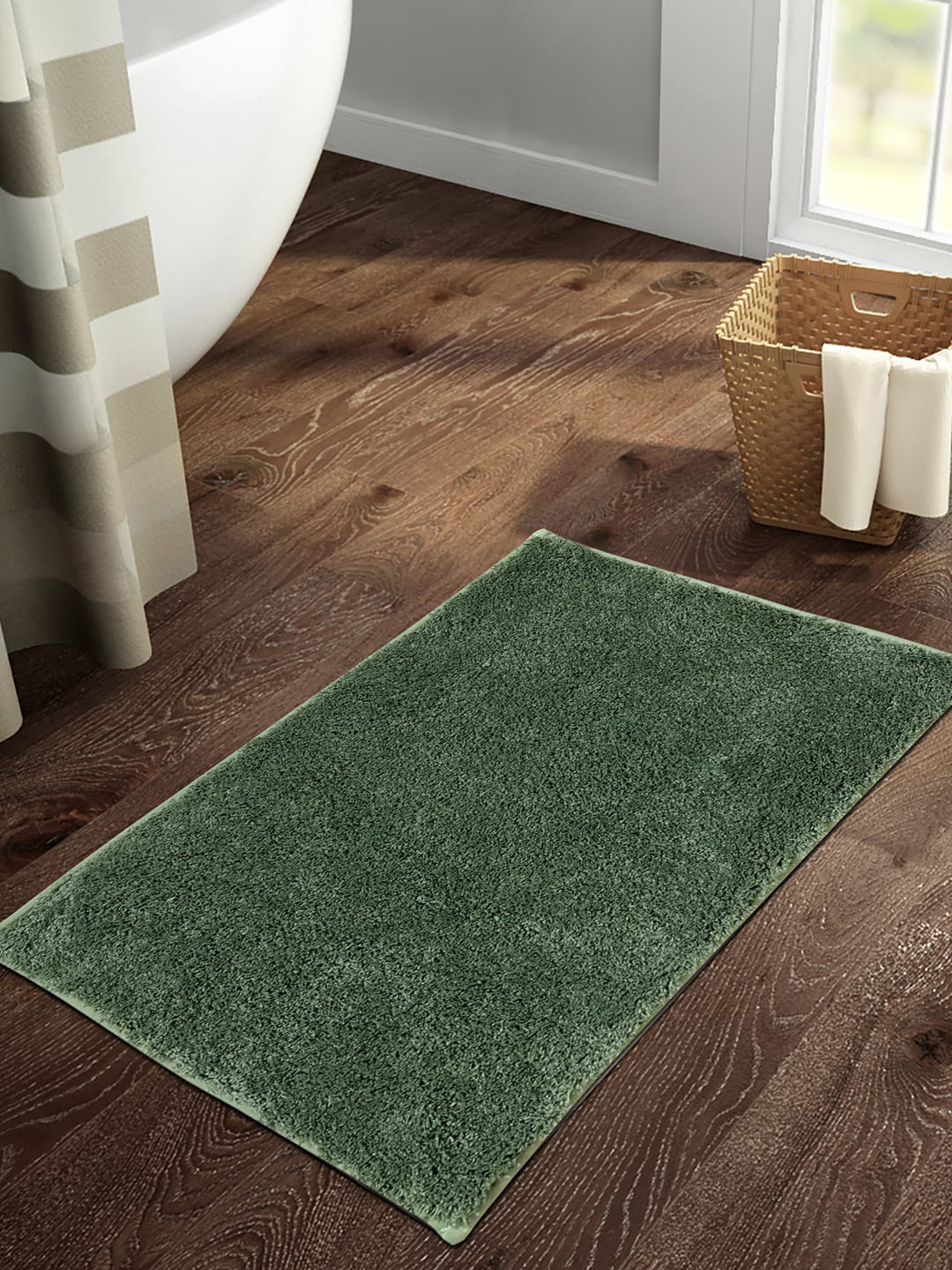 SPACES Green Solid 2355 GSM Bath Rugs