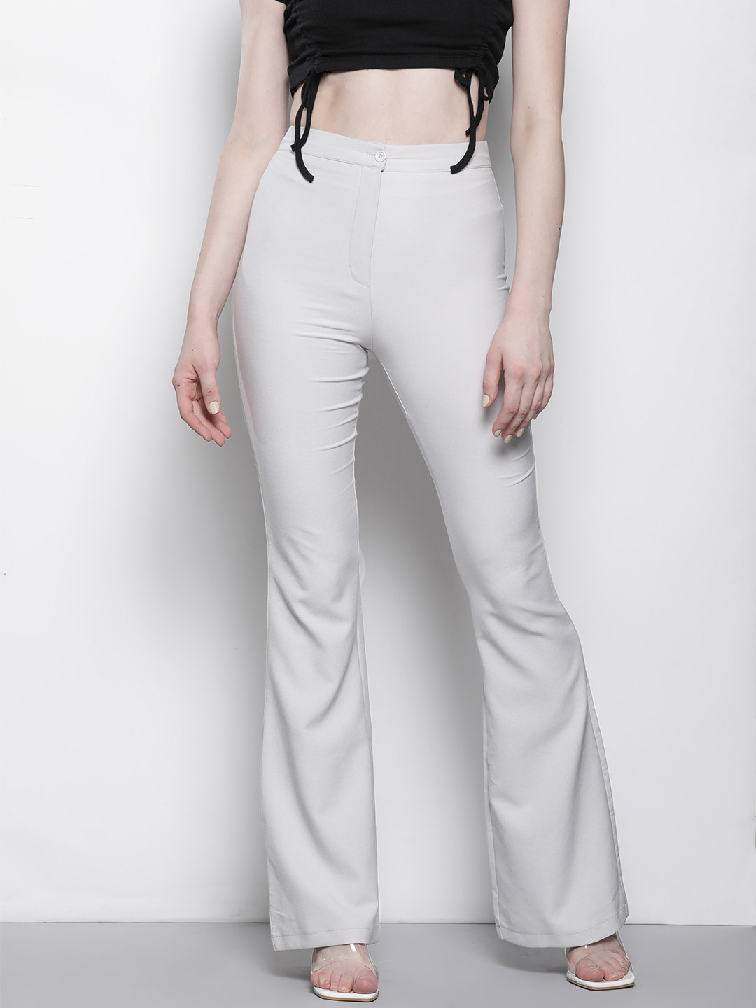 Trendyol Women Solid Bootcut Wide Leg Trousers