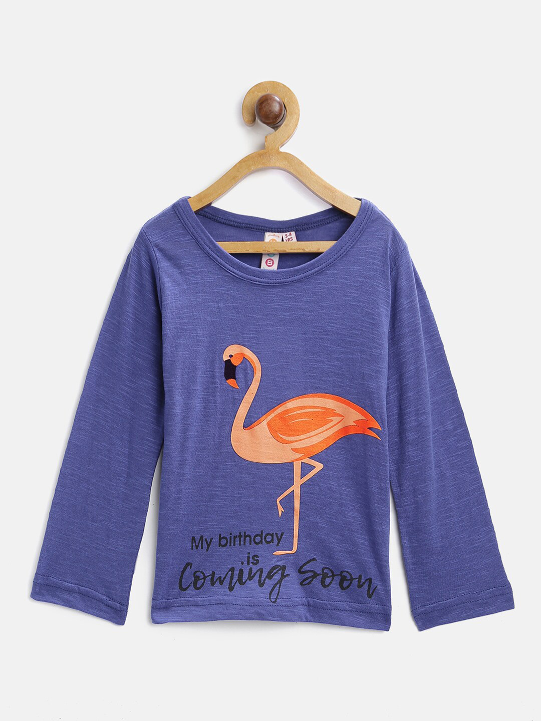 Kids On Board Blue & Orange Pure Cotton Print Top