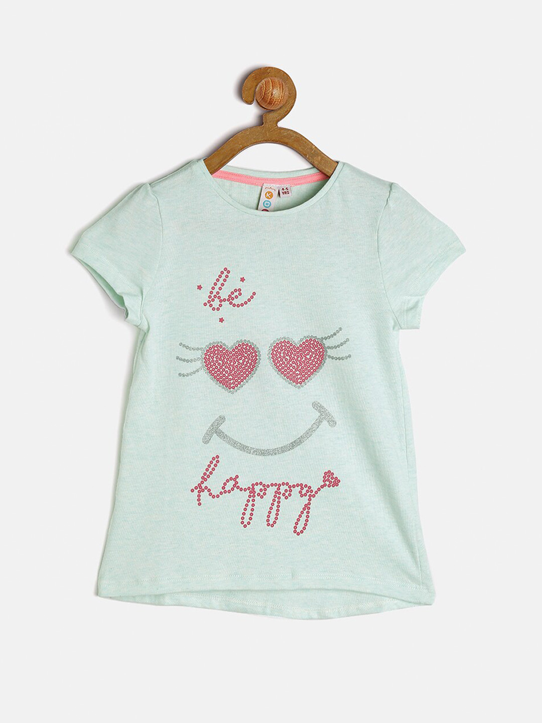 Kids On Board Sea Green Print Top
